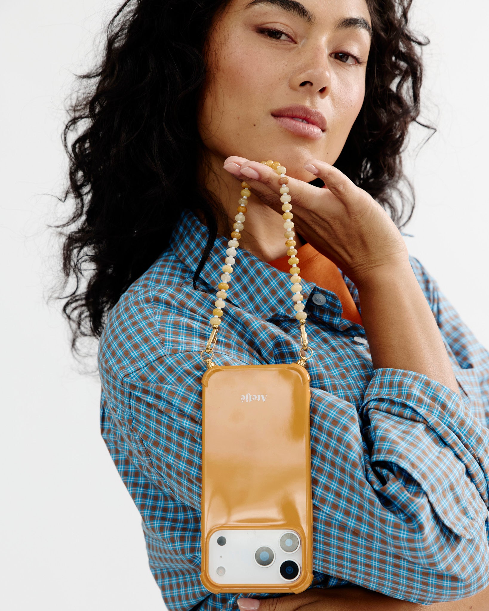 Recycled iPhone case - no cord | Apricot