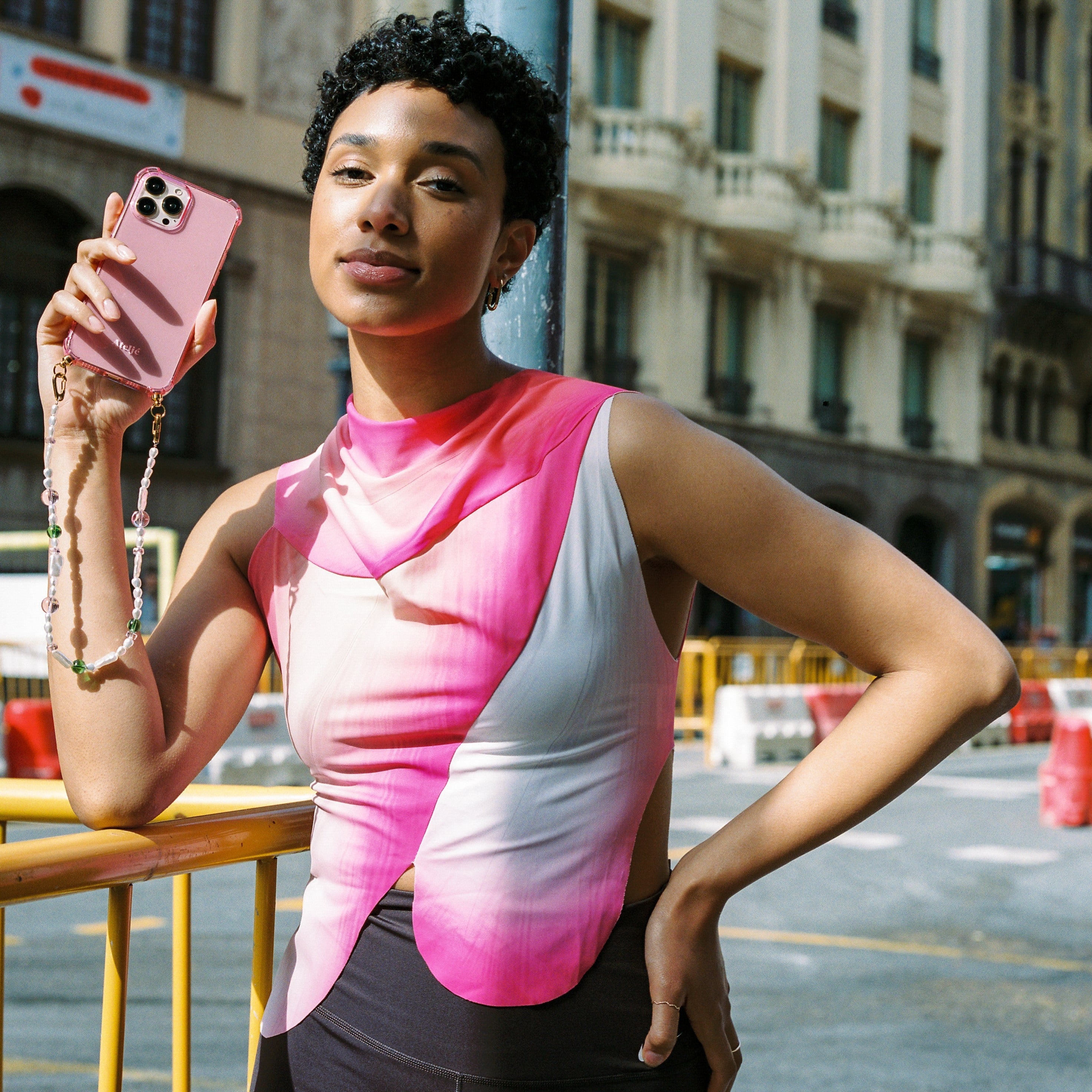 Recycled iPhone case - no cord | Bubblegum