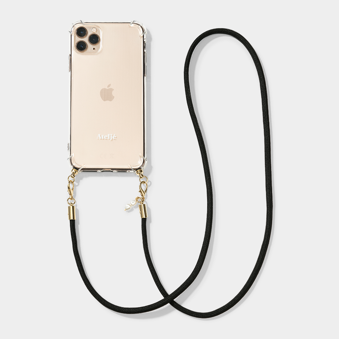 Transparant recycled iPhone case with Midnight cord Atelj