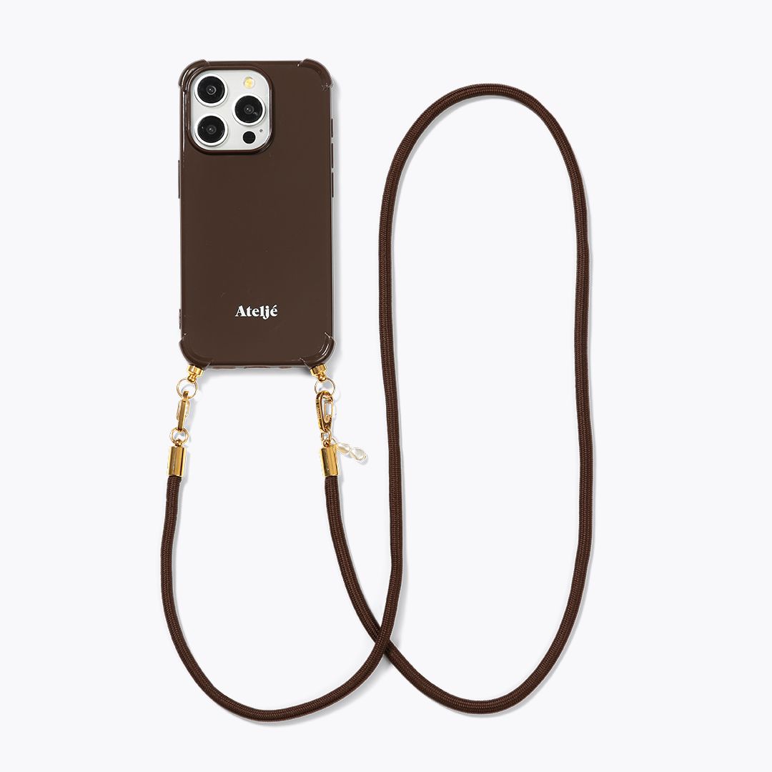 Recycled iPhone case - no cord | Dark brown