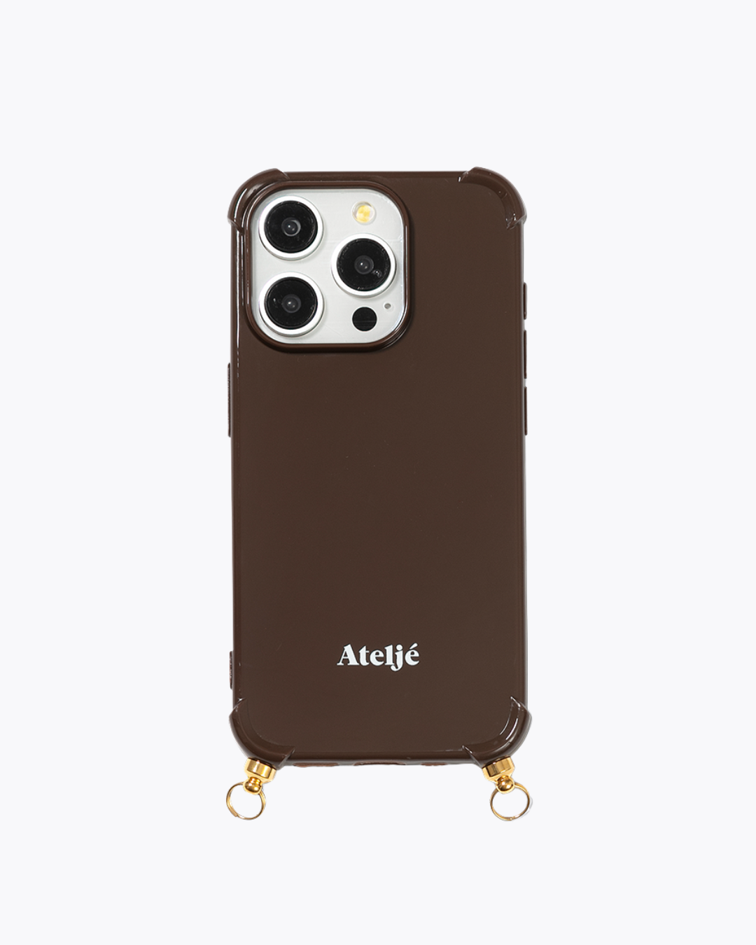 Dark brown recycled iPhone case with Terra cord