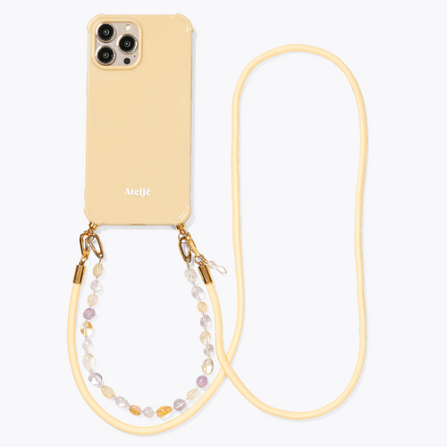 Butter yellow recycled case with Golden sand and Sunlight cord