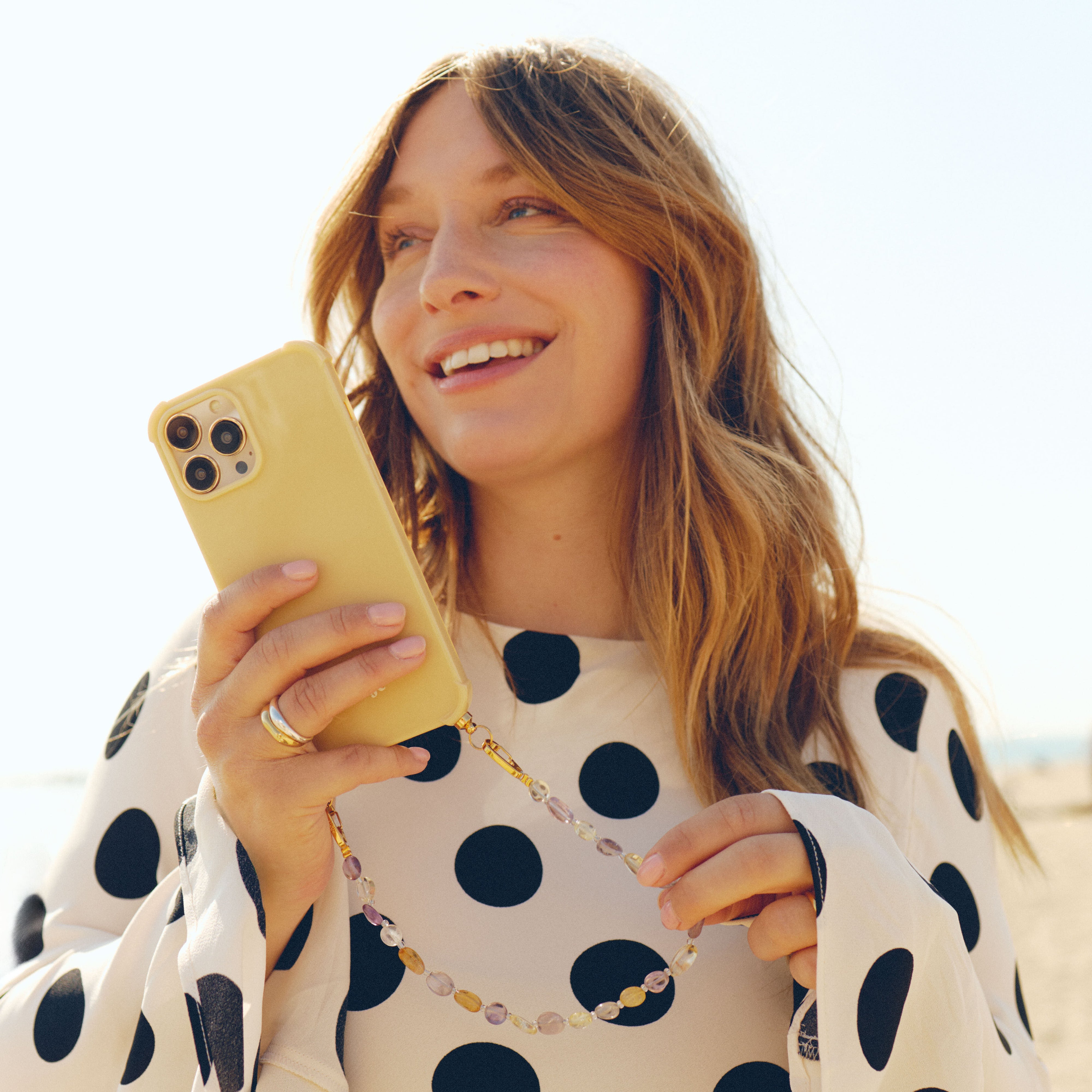 Butter yellow recycled iPhone case - no cord