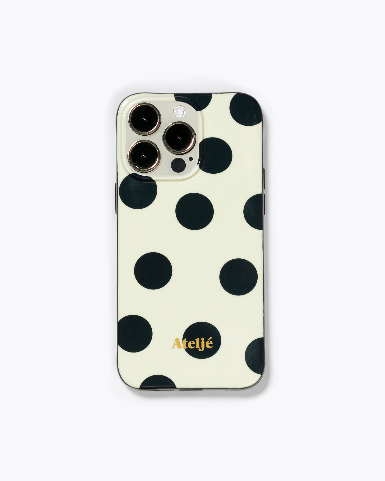 Ivory polkadot case with Polka cord