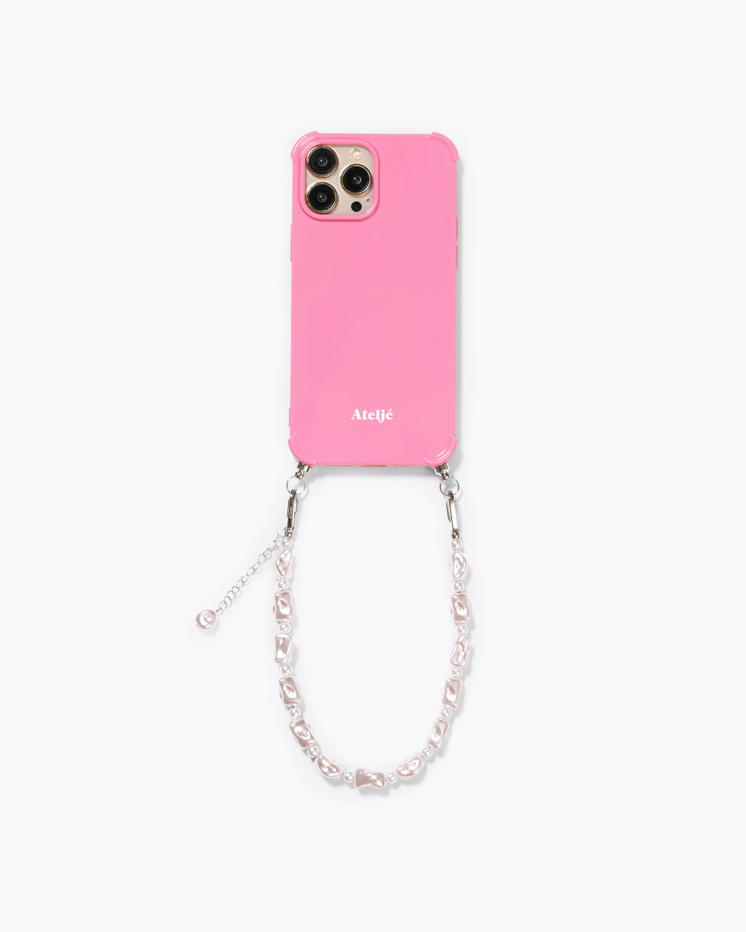 Motel pink case with Pink pearl cord