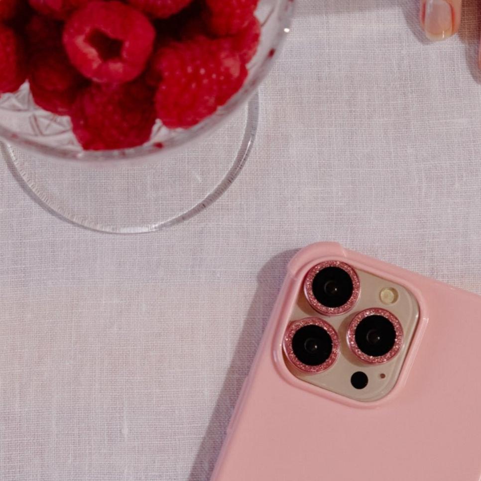 Lens protector - pink glitter | Pink glitter