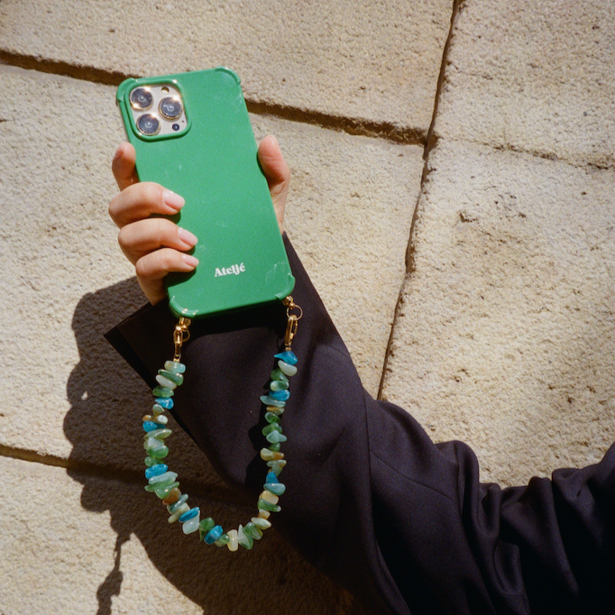 Palm breeze recycled case with Chunky seafoam and Paradise