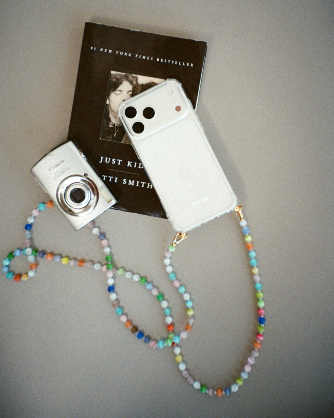 Transparent recycled iPhone case with The long way home cord