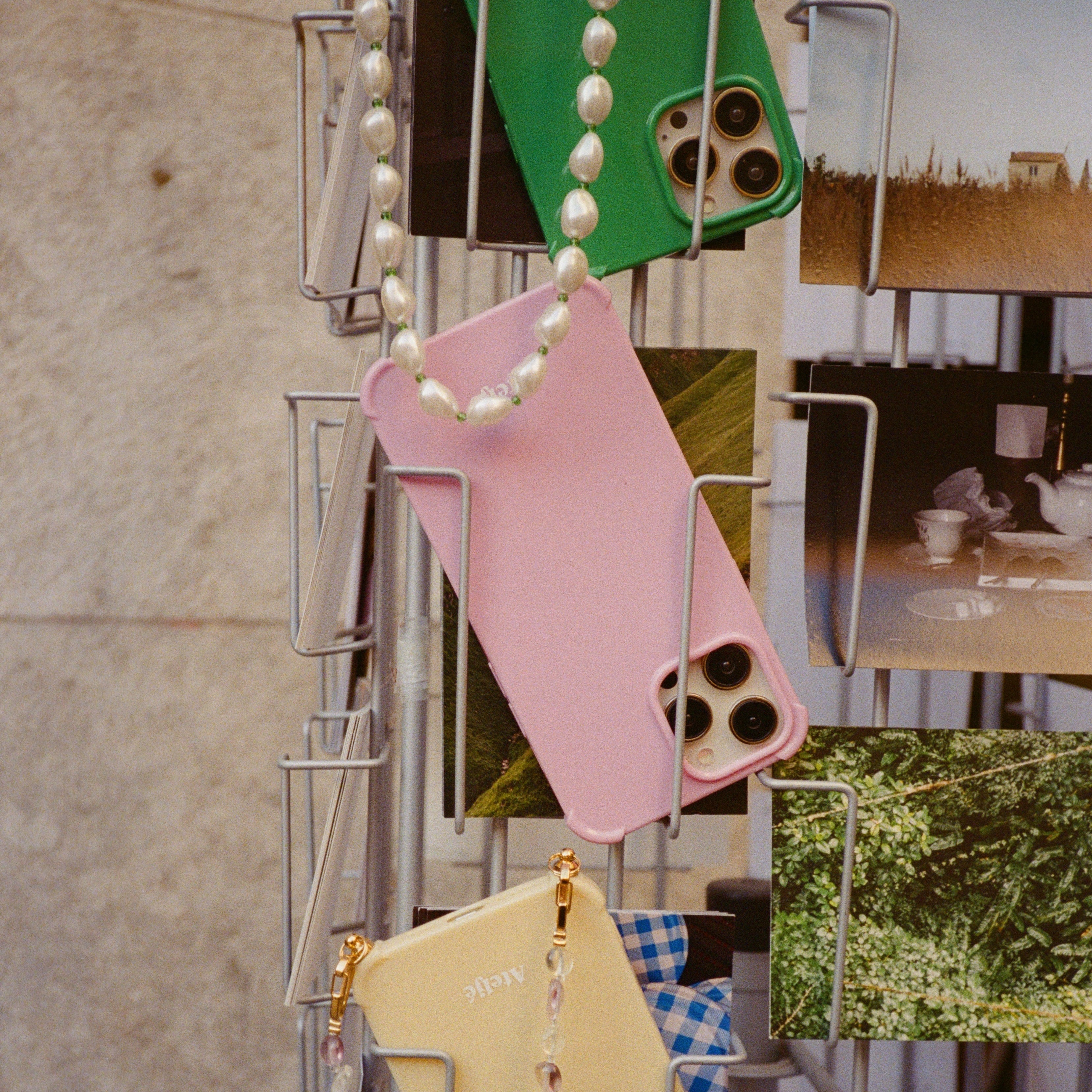 Vintage pink recycled iPhone case - no rings