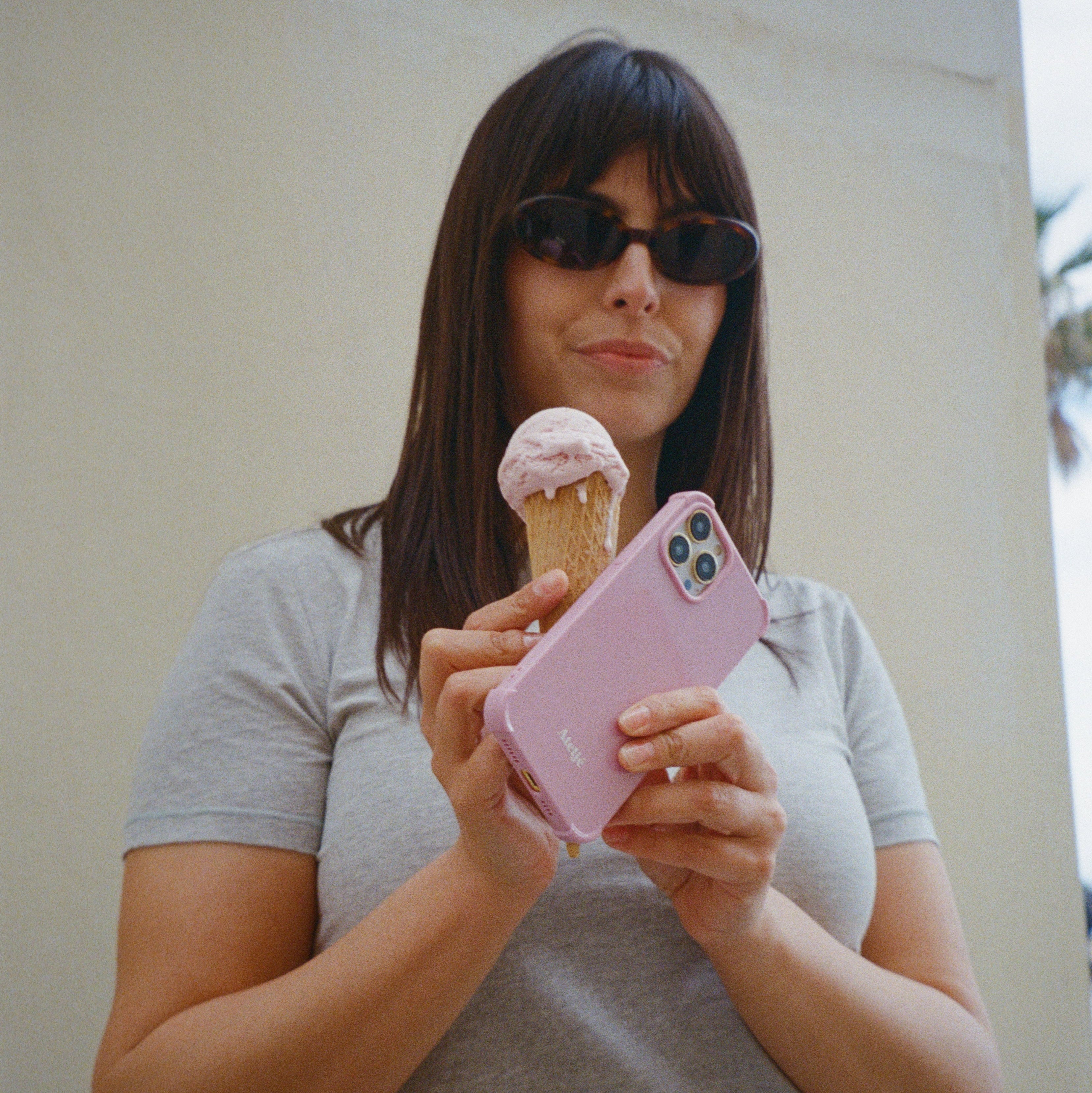 Vintage pink recycled iPhone case - no rings