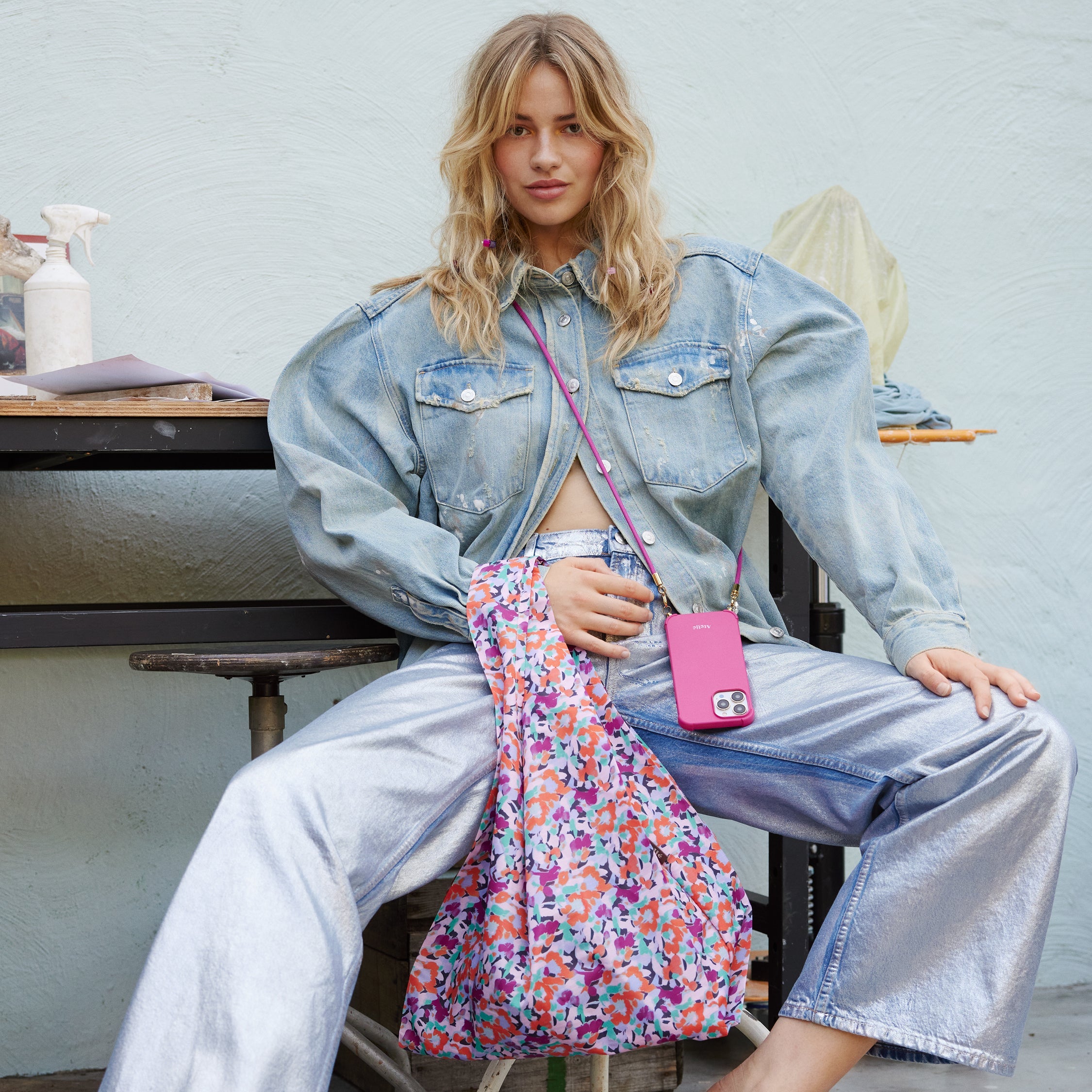 The fold it bag (recycled) | Flower field