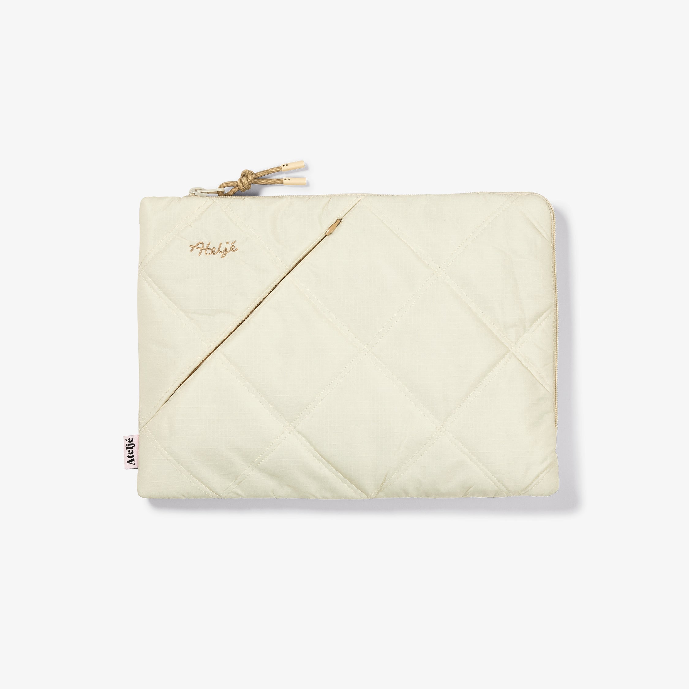 Puffy recycled laptop sleeve - Sand