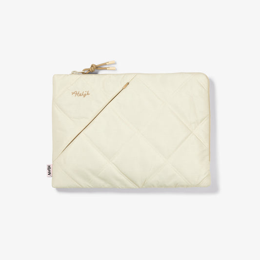Puffy recycled laptop sleeve - Sand