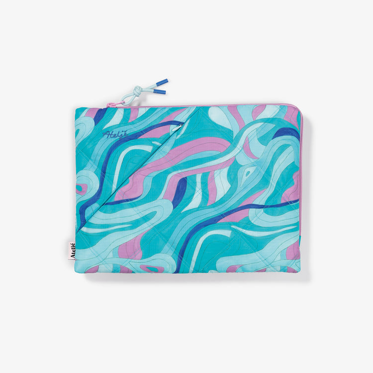 Puffy recycled laptop sleeve - Ride the wave