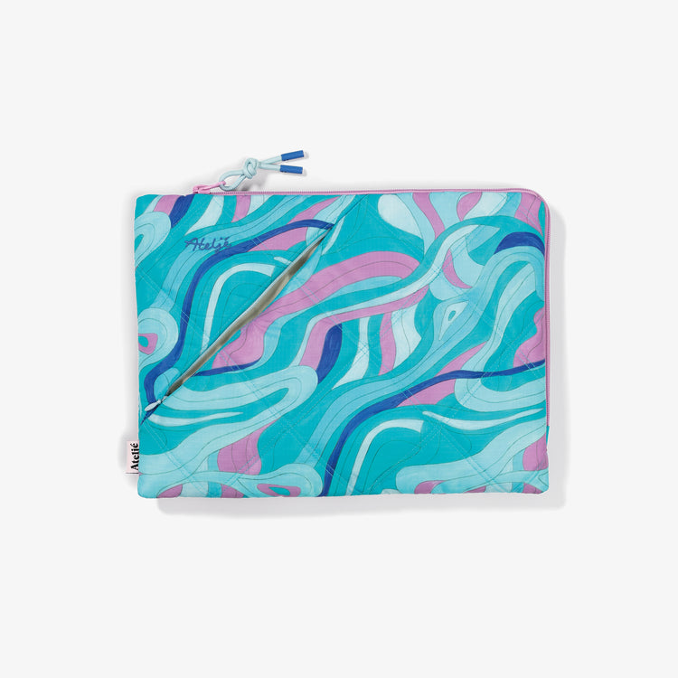 Puffy recycled laptop sleeve - Ride the wave