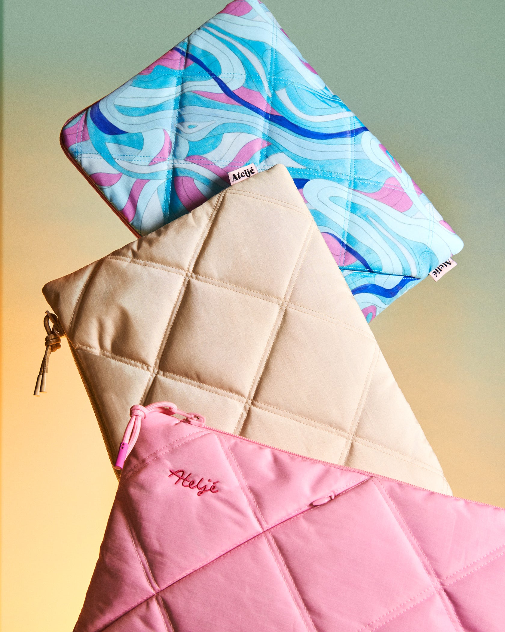 Puffy recycled laptop sleeve - Sand