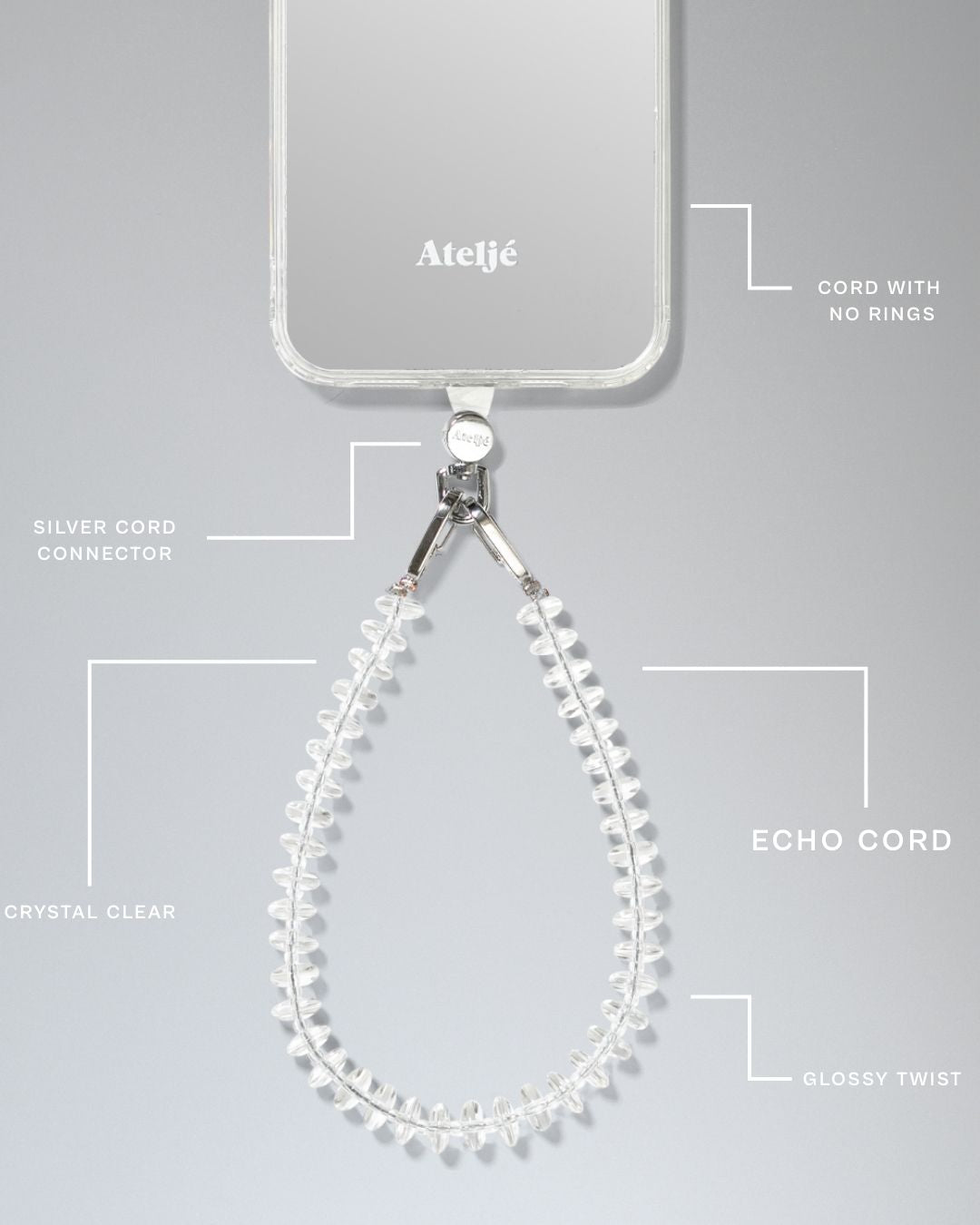 Mirror case no rings with Echo cord