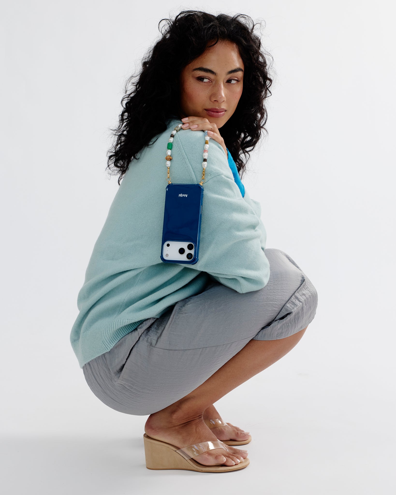 Recycled iPhone case - no cord | Indigo