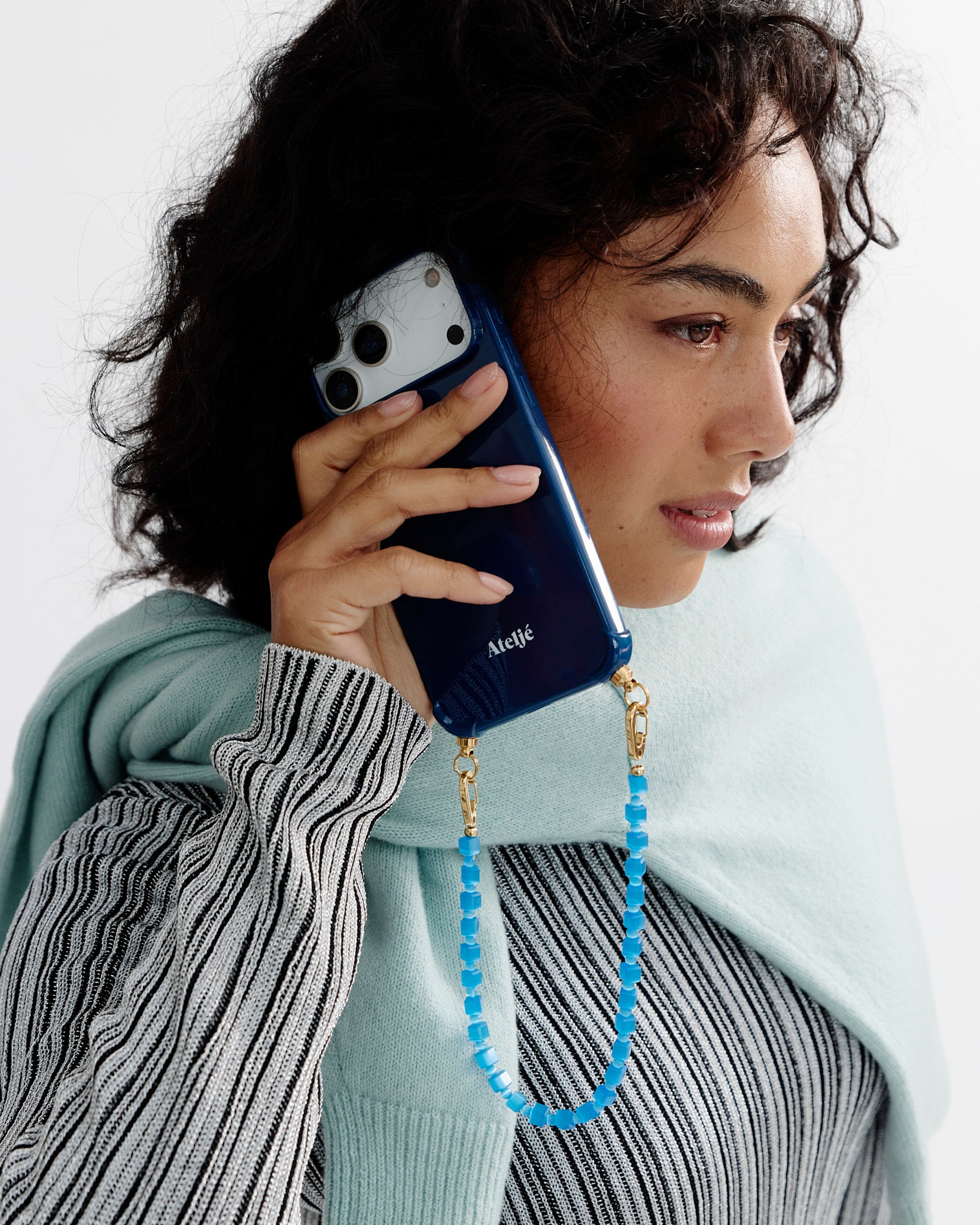 Indigo recycled iPhone case with Got the blues cord
