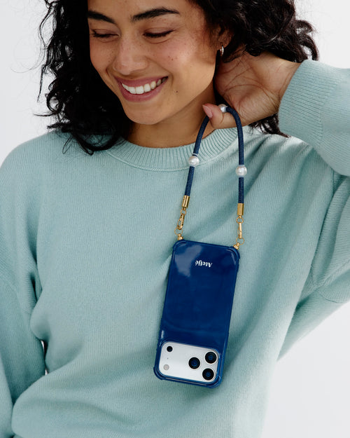 Indigo recycled iPhone case with Favorite jeans cord