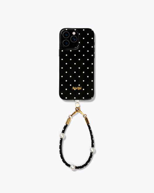 Black polkadot case with Polka cord