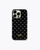 Black polkadot iPhone case - no rings