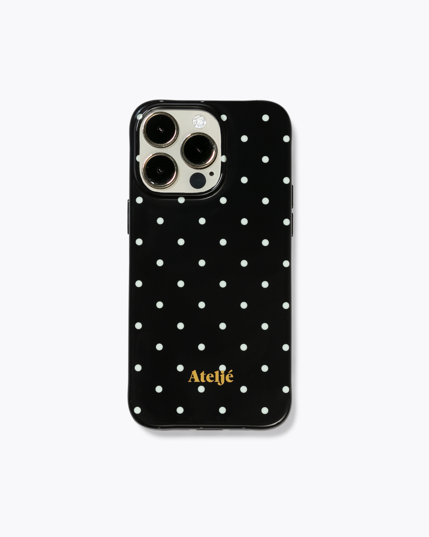 iPhone case (PC) - no rings | Black polkadot