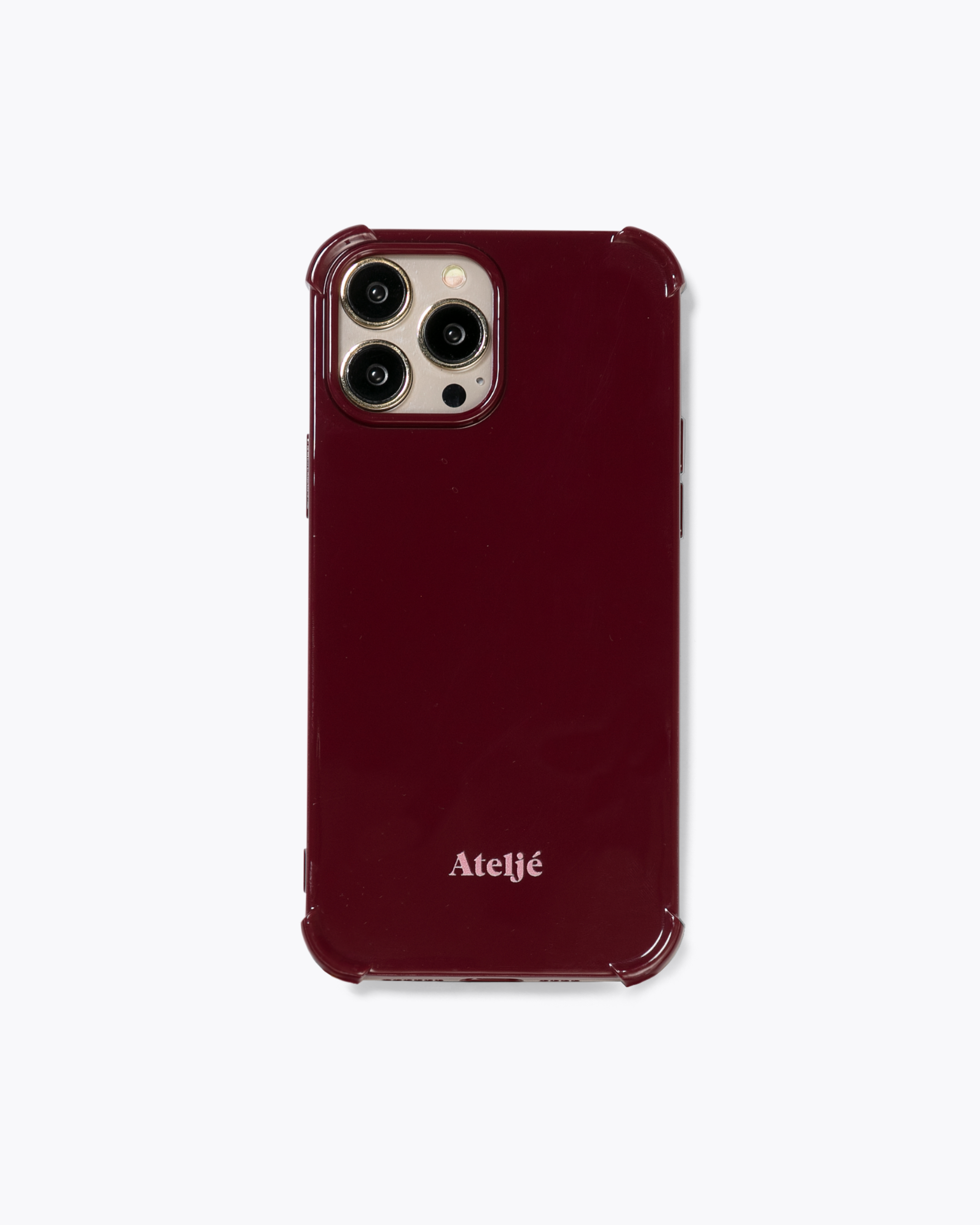 Bold burgundy recycled iPhone case - no rings