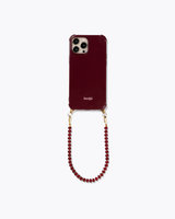 Bold burgundy recycled case with Cherry on top cord