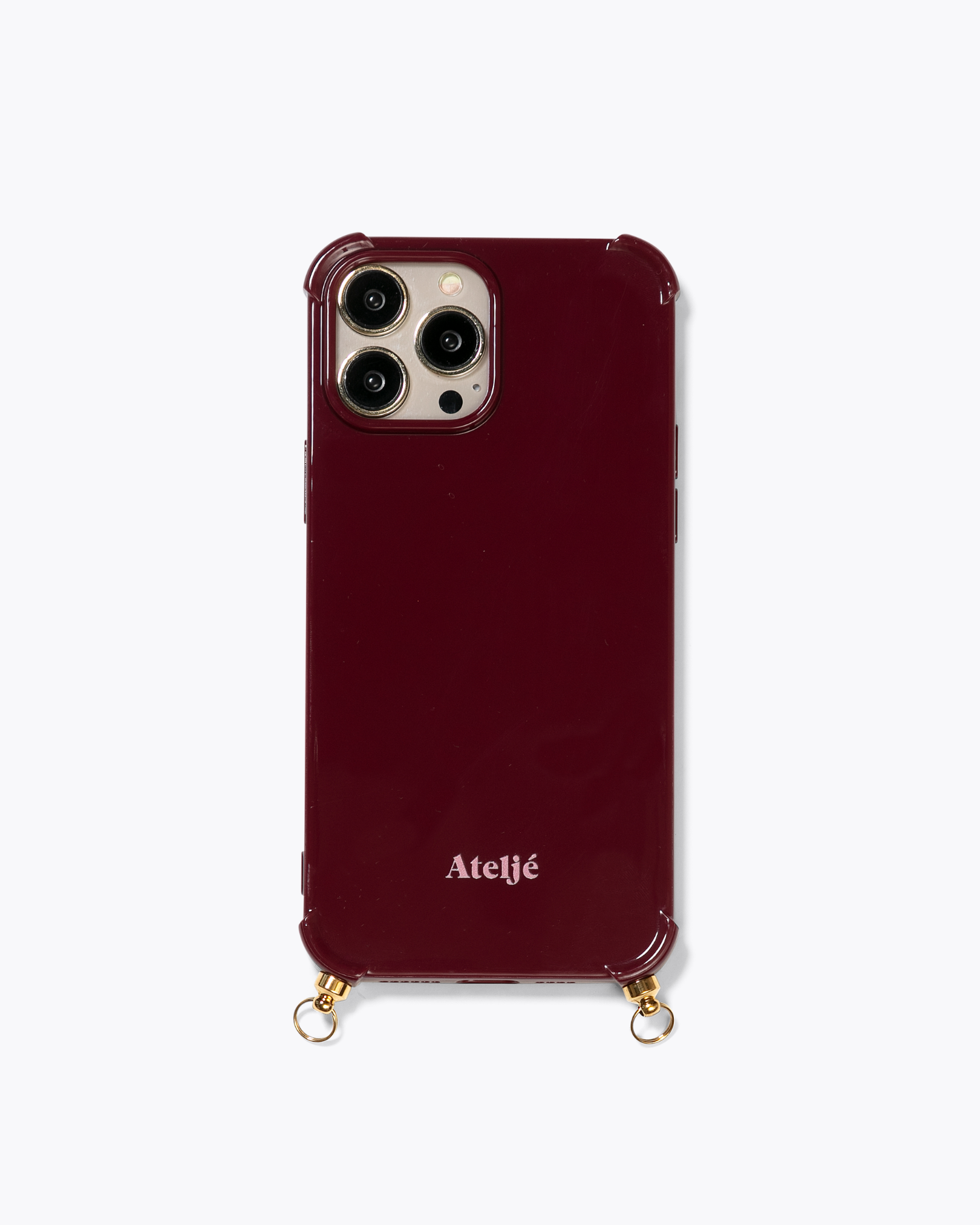 Bold burgundy recycled case with Berry cord