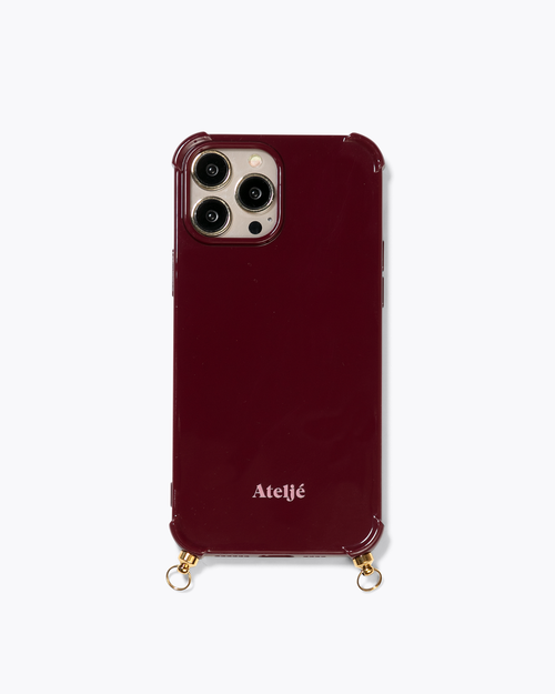 Bold burgundy recycled case with Berry cord