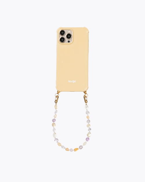 Butter yellow recycled case with Golden sand cord