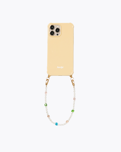 Butter yellow recycled case with High tide cord