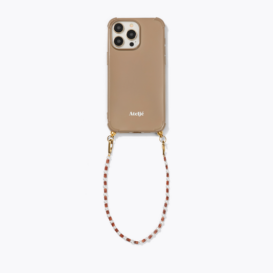 Caramel recycled iPhone case with Amber haze cord - PRE ORDER