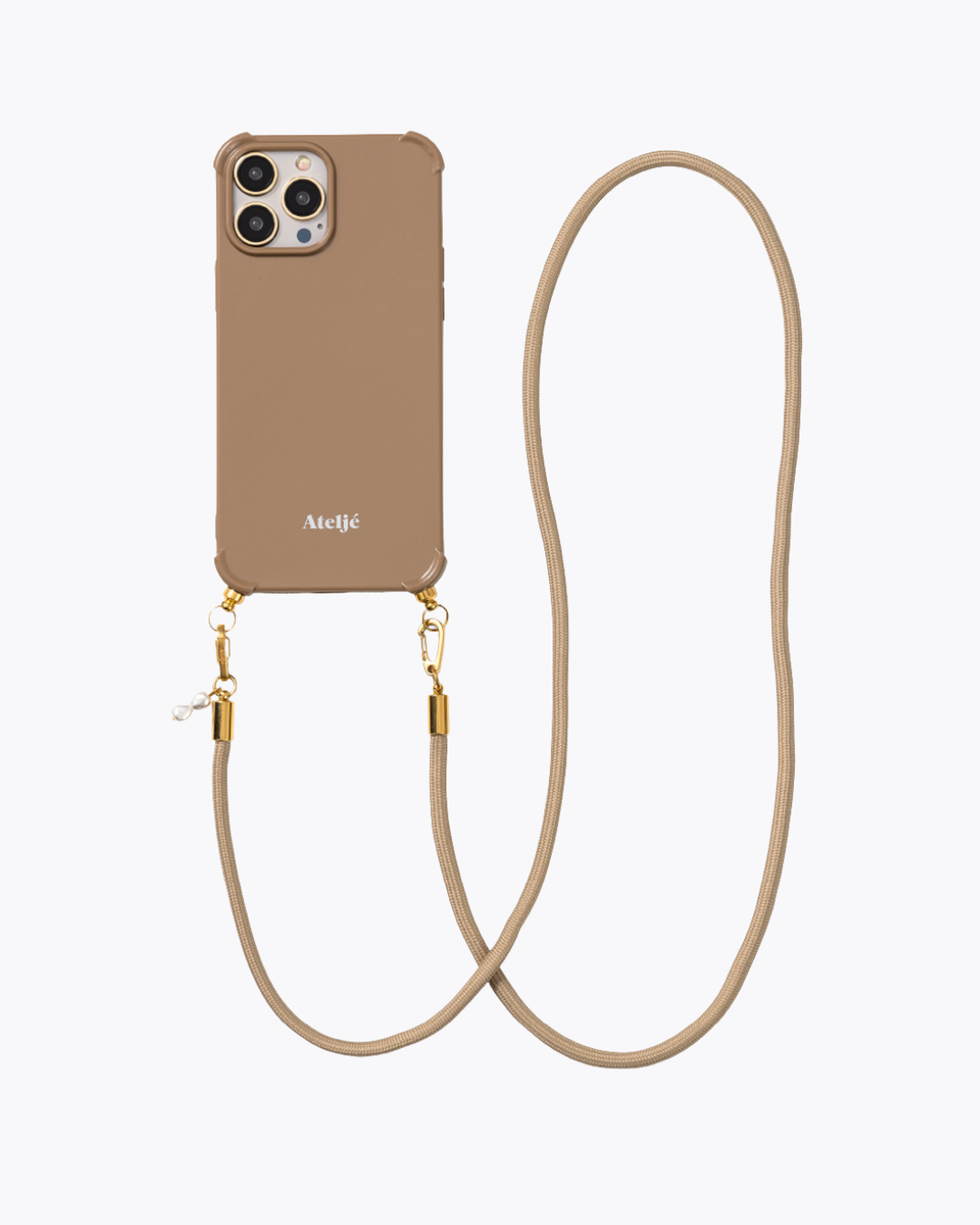 Caramel recycled iPhone case with Dune cord