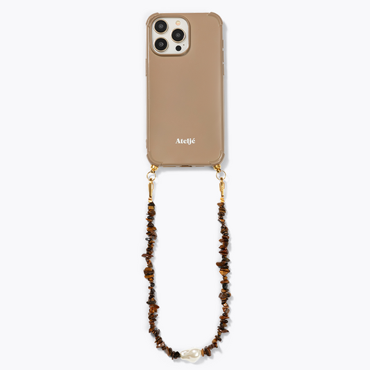 Caramel recycled iPhone case with Down to earth cord - PRE ORDER