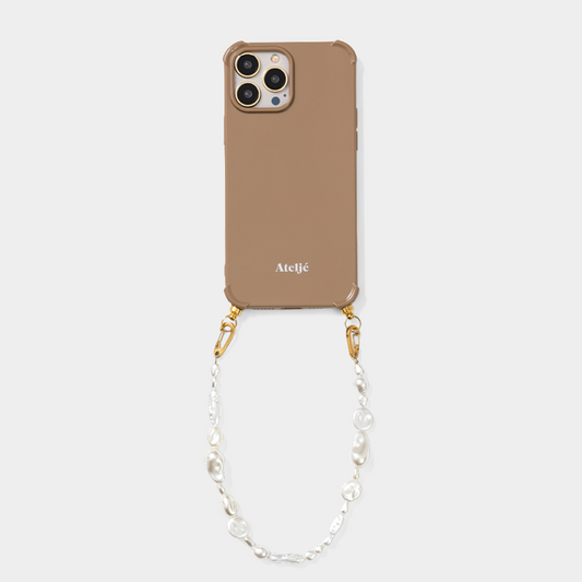 Caramel recycled iPhone case with Beach walk cord