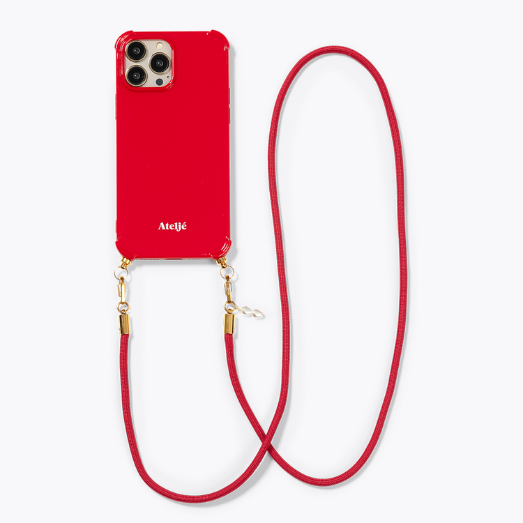 Classic red recycled iPhone case with Flame red cord