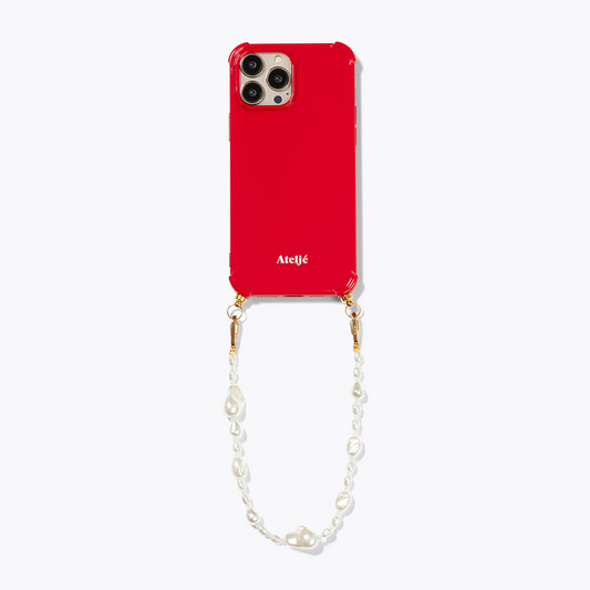 Classic red recycled iPhone case with Serenity cord