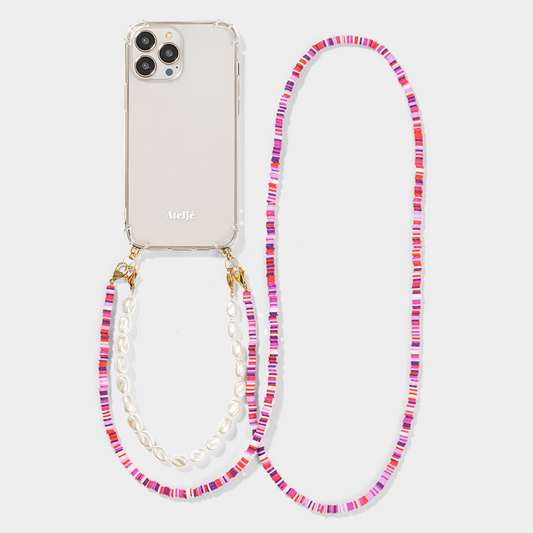 Clear phone case with cloudy inbloom phone cord long