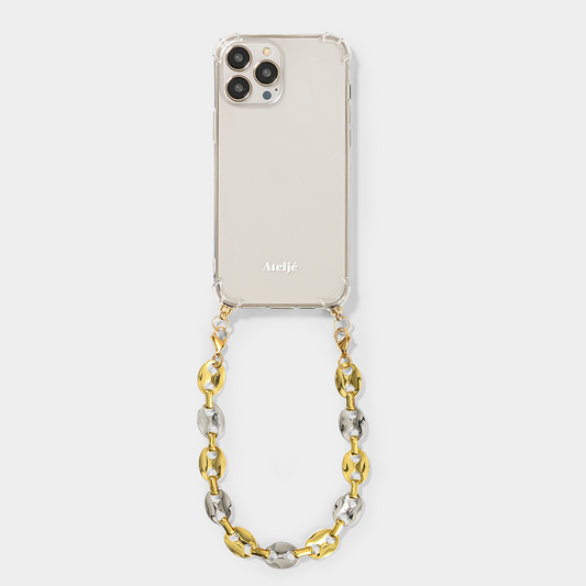 Clear phone case with disco darling phone cord 