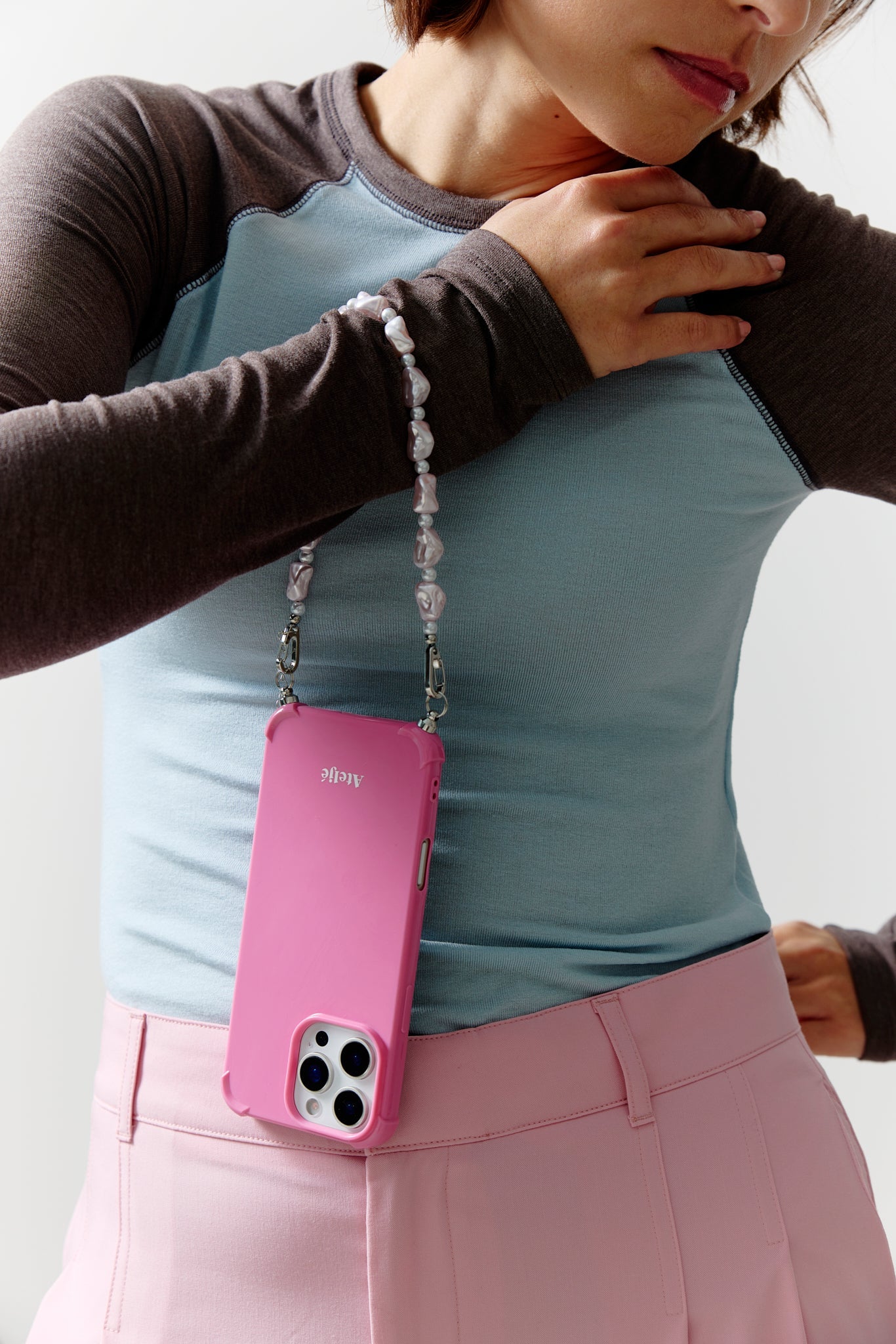 Short cord | Pink pearl