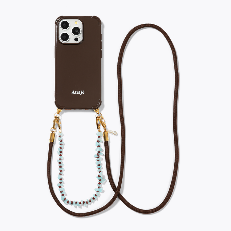 Dark brown recycled iPhone case with Infinite and Terra cord - PRE ORDER