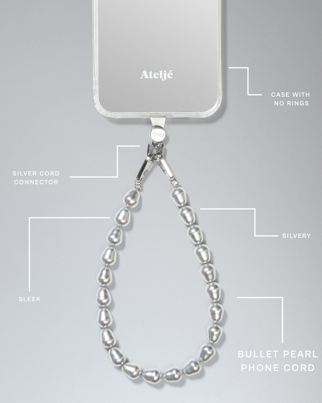 Mirror case no rings with Bullet cord