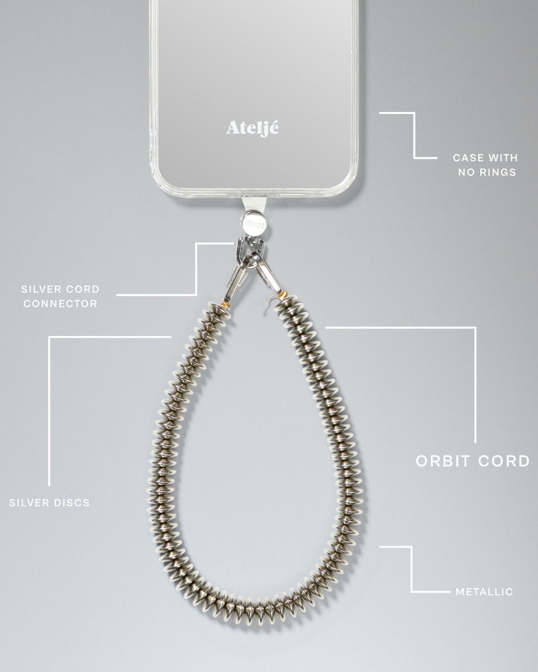 Mirror case no rings with Orbit cord