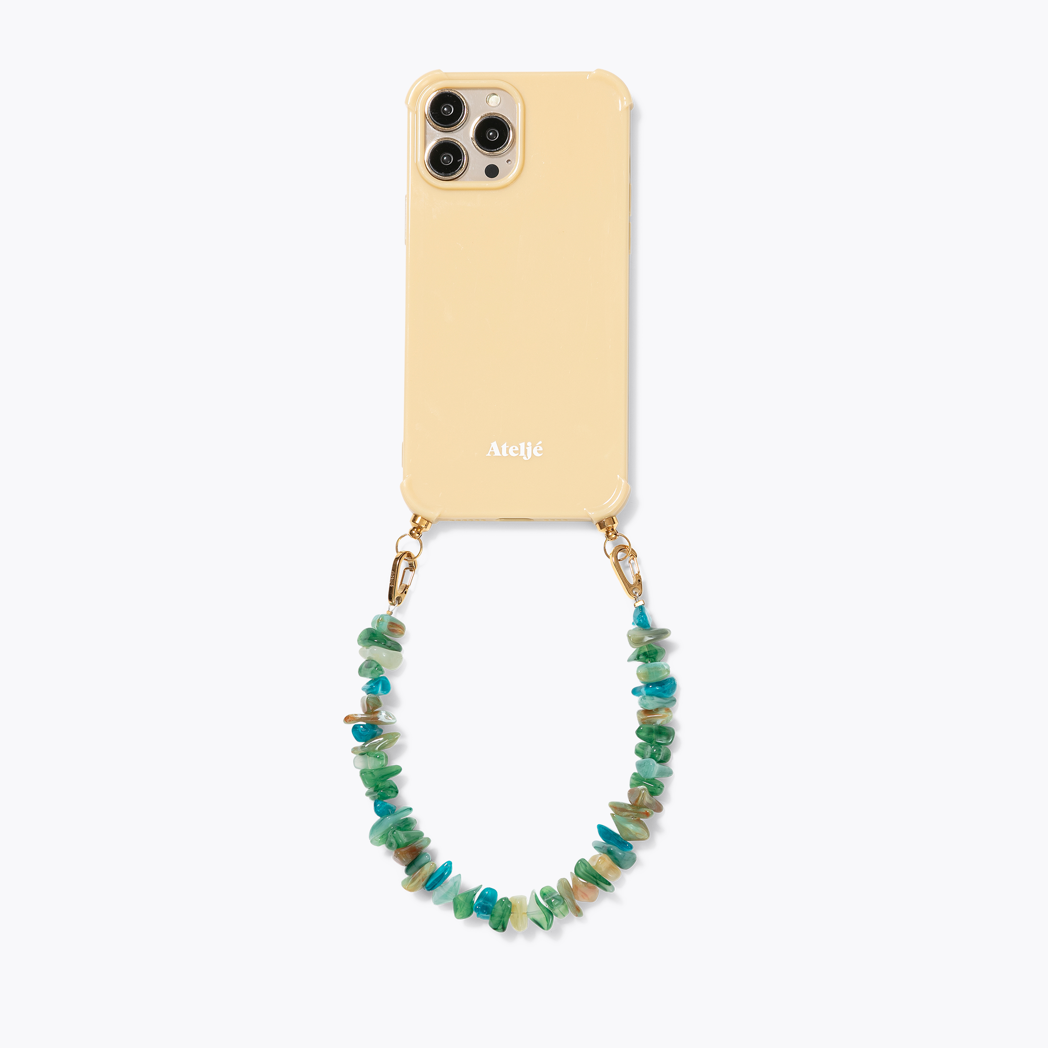Butter yellow recycled case with Chunky seafoam cord
