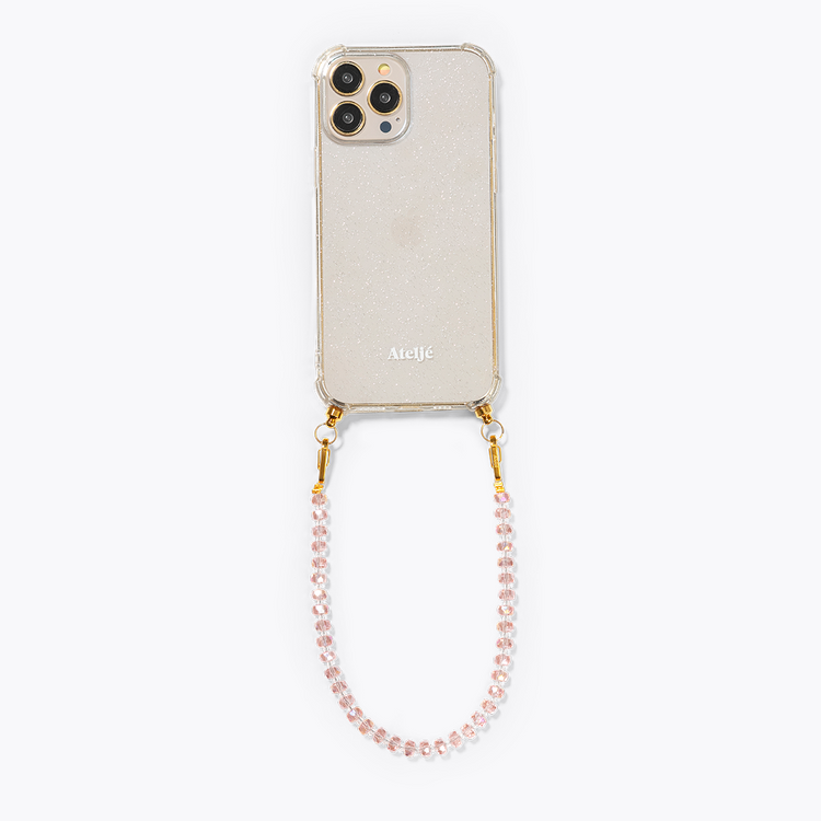 Glitter case with Pink Crystal cord - PRE-ORDER