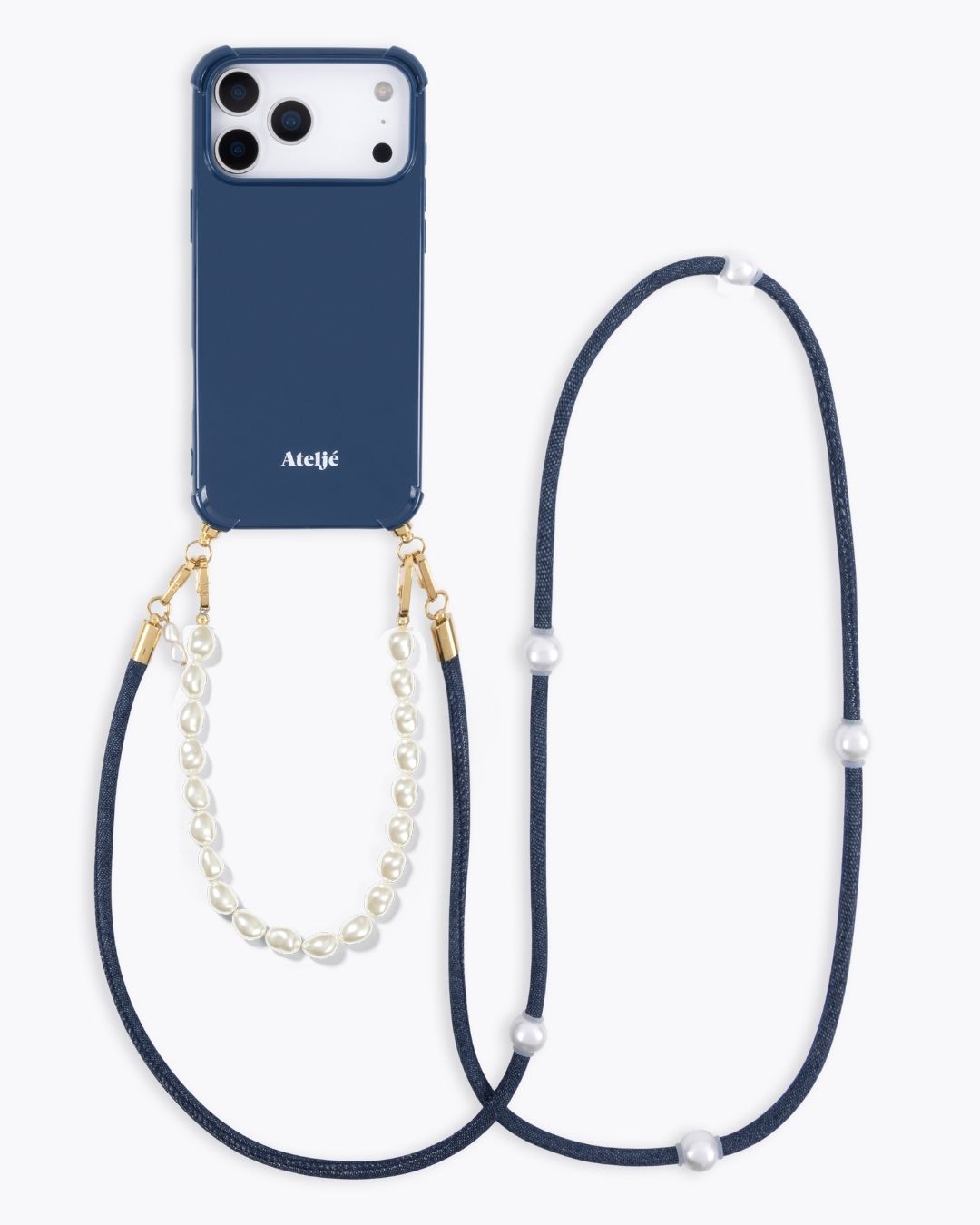 Indigo recycled iPhone case with Cloudy 2.0 and Evening blue cord