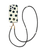 Ivory polkadot case with Hit the spot cord