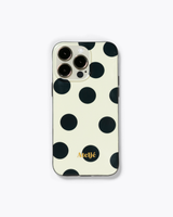 Ivory polkadot iPhone case - no rings